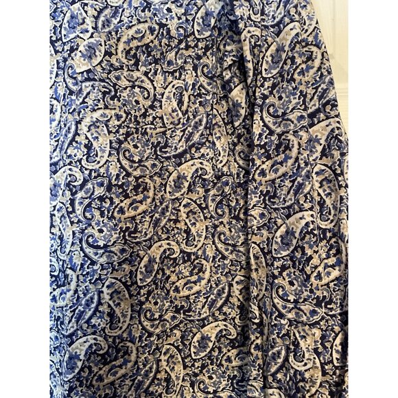 Orvis Blue & Tan Paisley Button Up Down Shirt Top 100% Cotton Size 12 - Picture 3 of 4